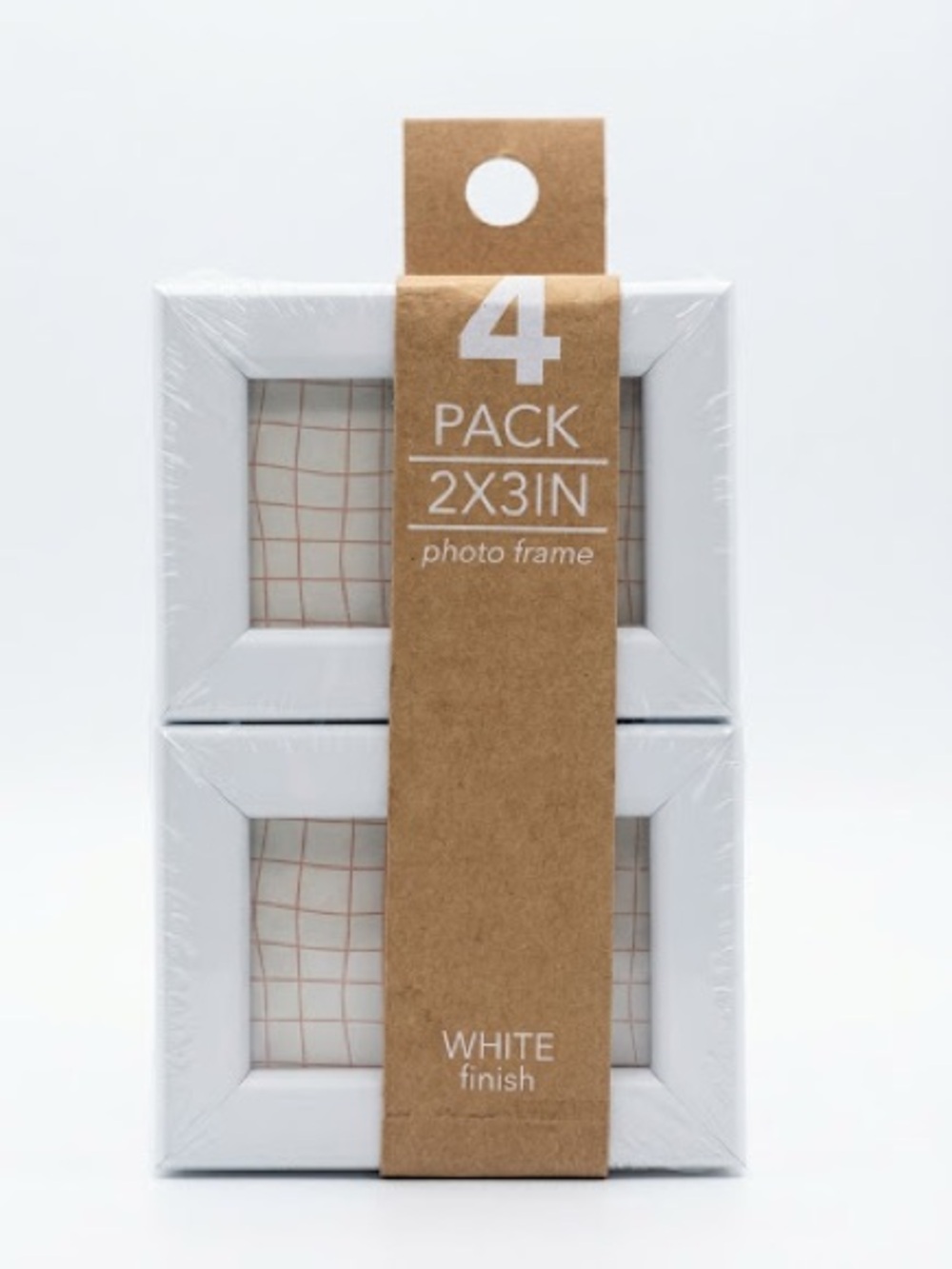 Pack of 4 White 2x3in Photo Frames - Sleek White Finish